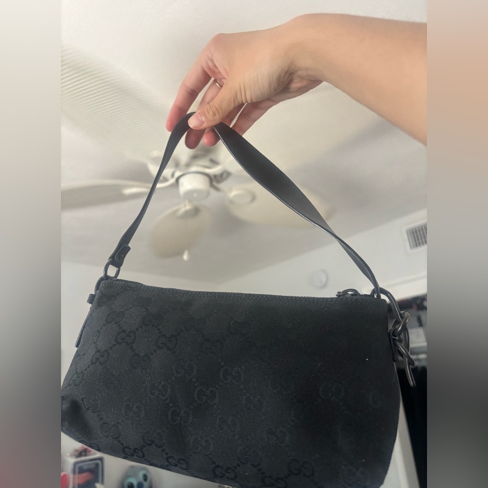 Gucci Black Monogram Shoulder Bag